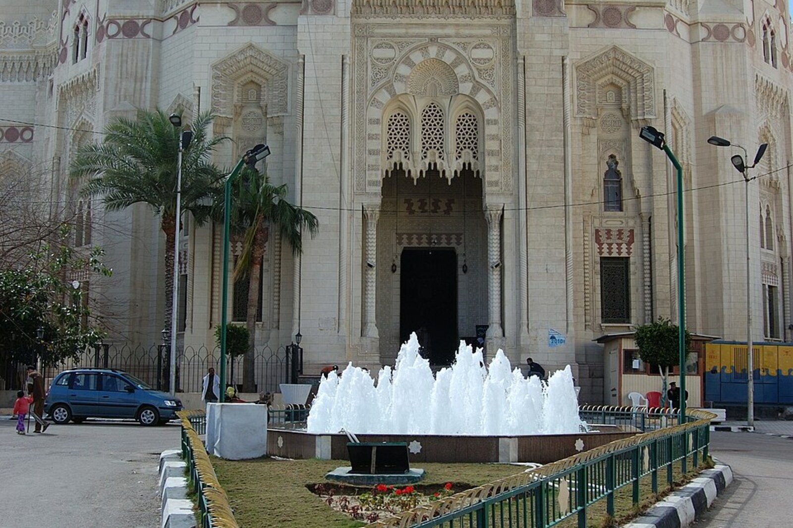 Abu al-Abbas al-Mursi Mosque with domes and a minaret.