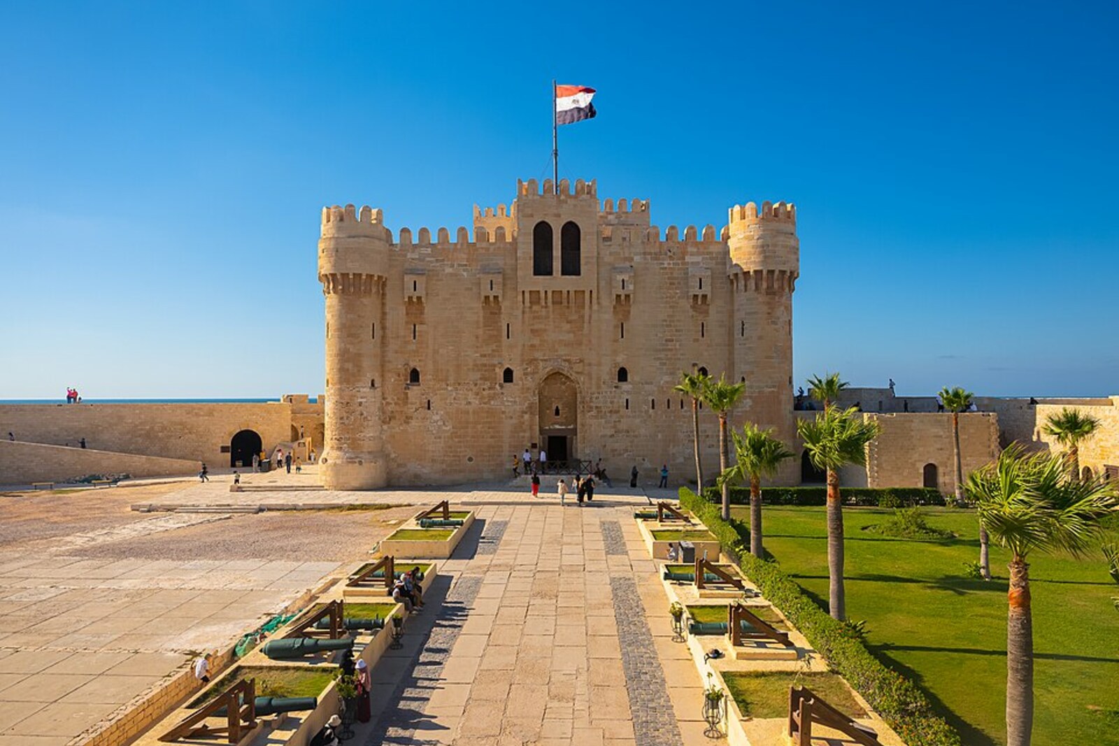 Qaitbay Citadel: outer walls and central tower.