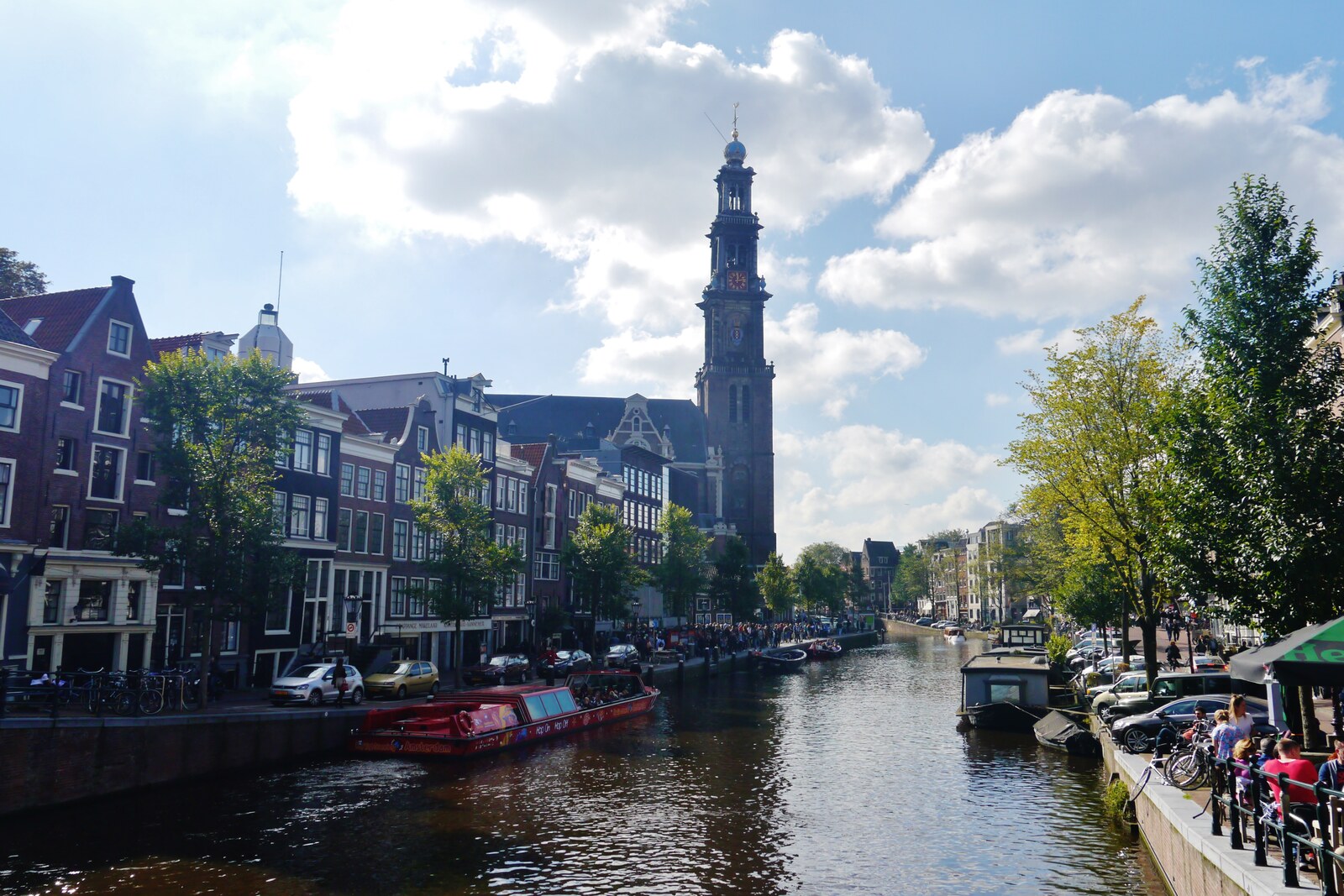 Westermarkt and Westerkerk: a stop on a walk through the Amsterdam Canal Ring.