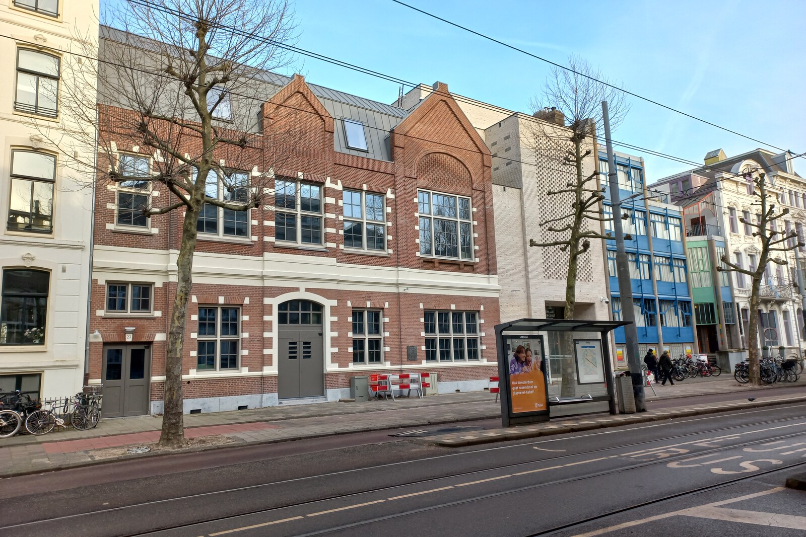 Facade of the National Holocaust Museum in Amsterdam