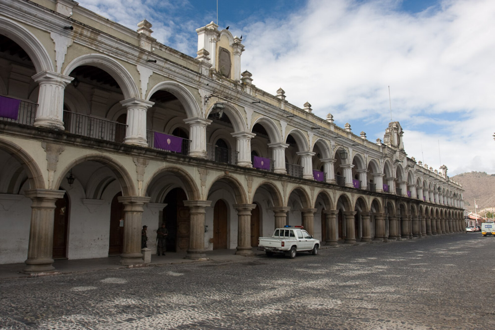 The long two-tiered arcade of the Palace of the Captains General