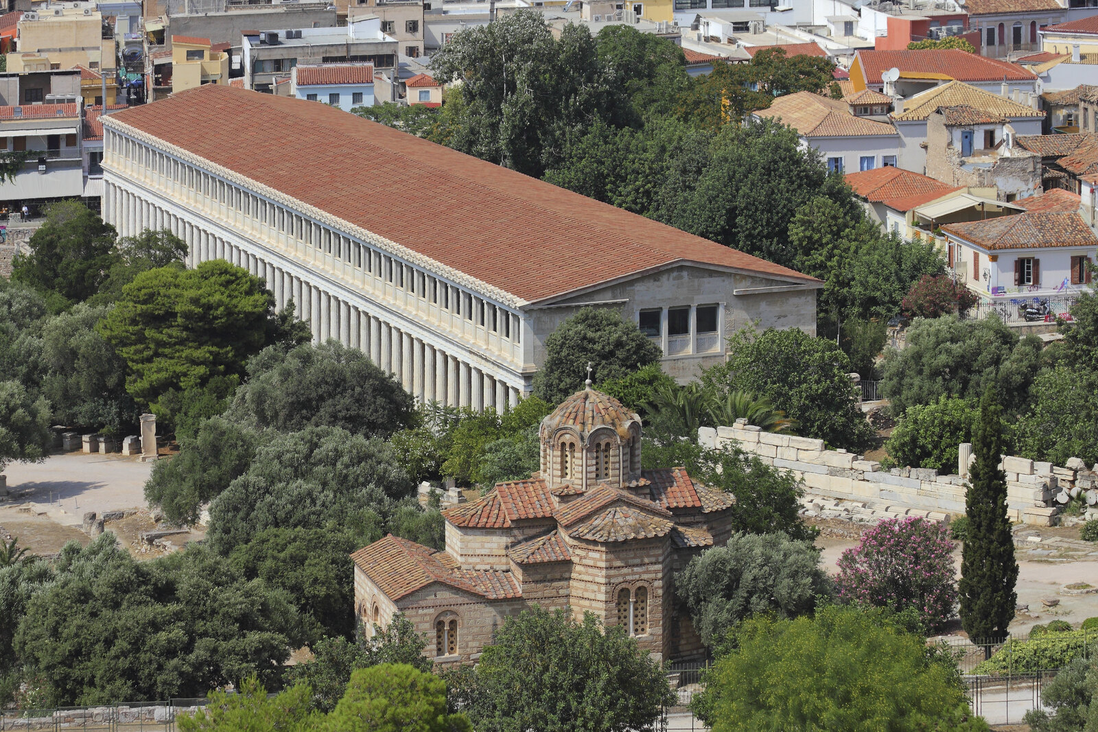Stoa of Attalos and the Museum of the Ancient Agora, viewed from above