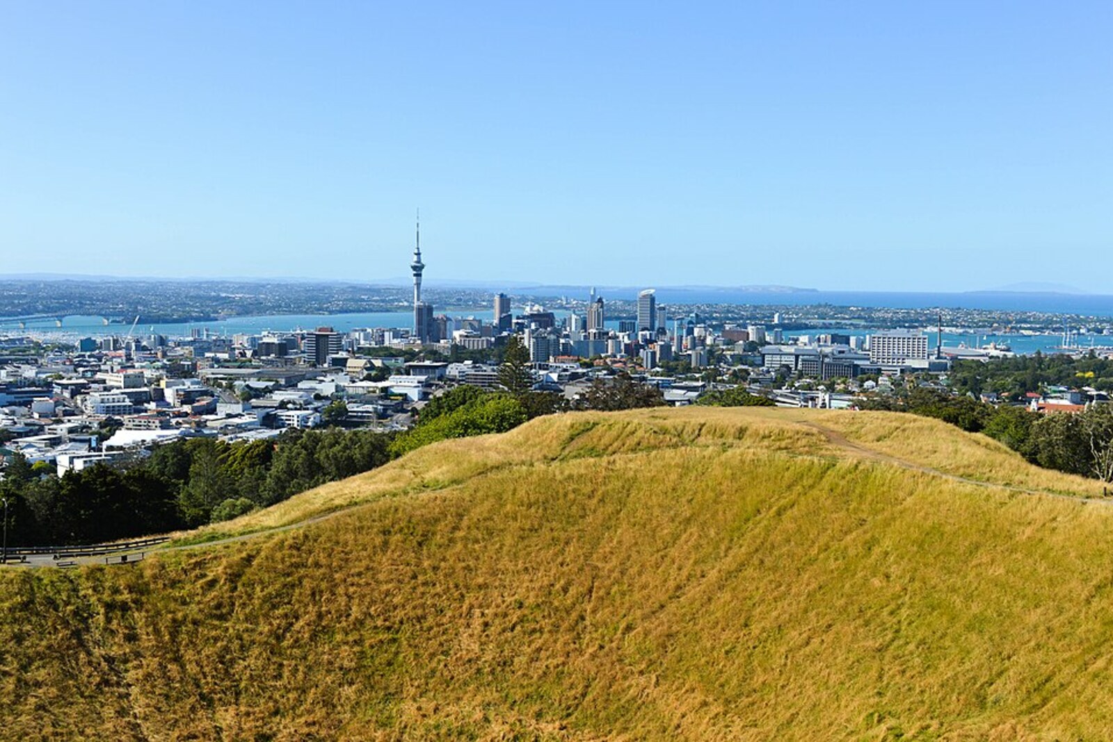 Mt Eden's crater – view toward Auckland
