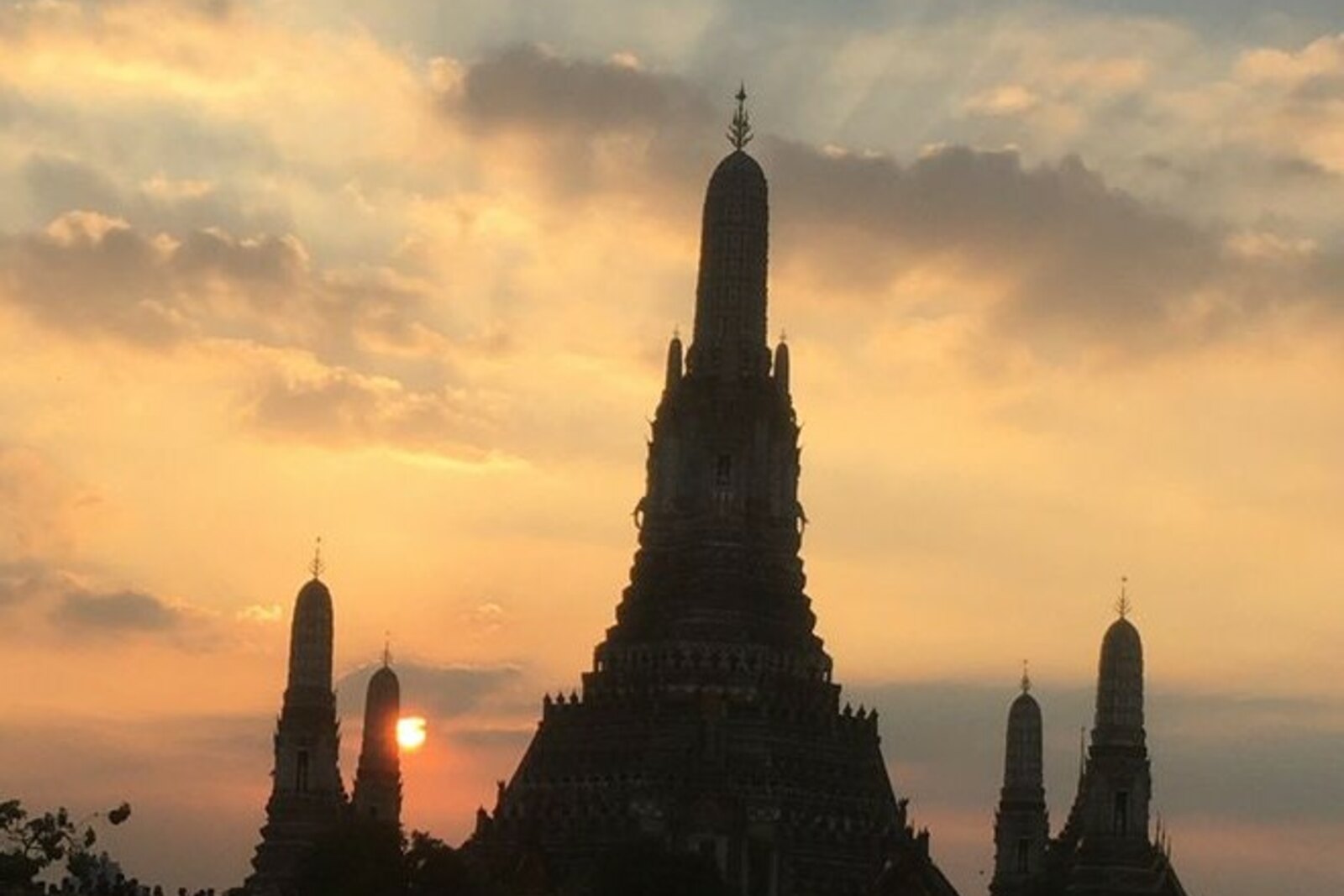 Wat Arun from the Chao Phraya River at sunset