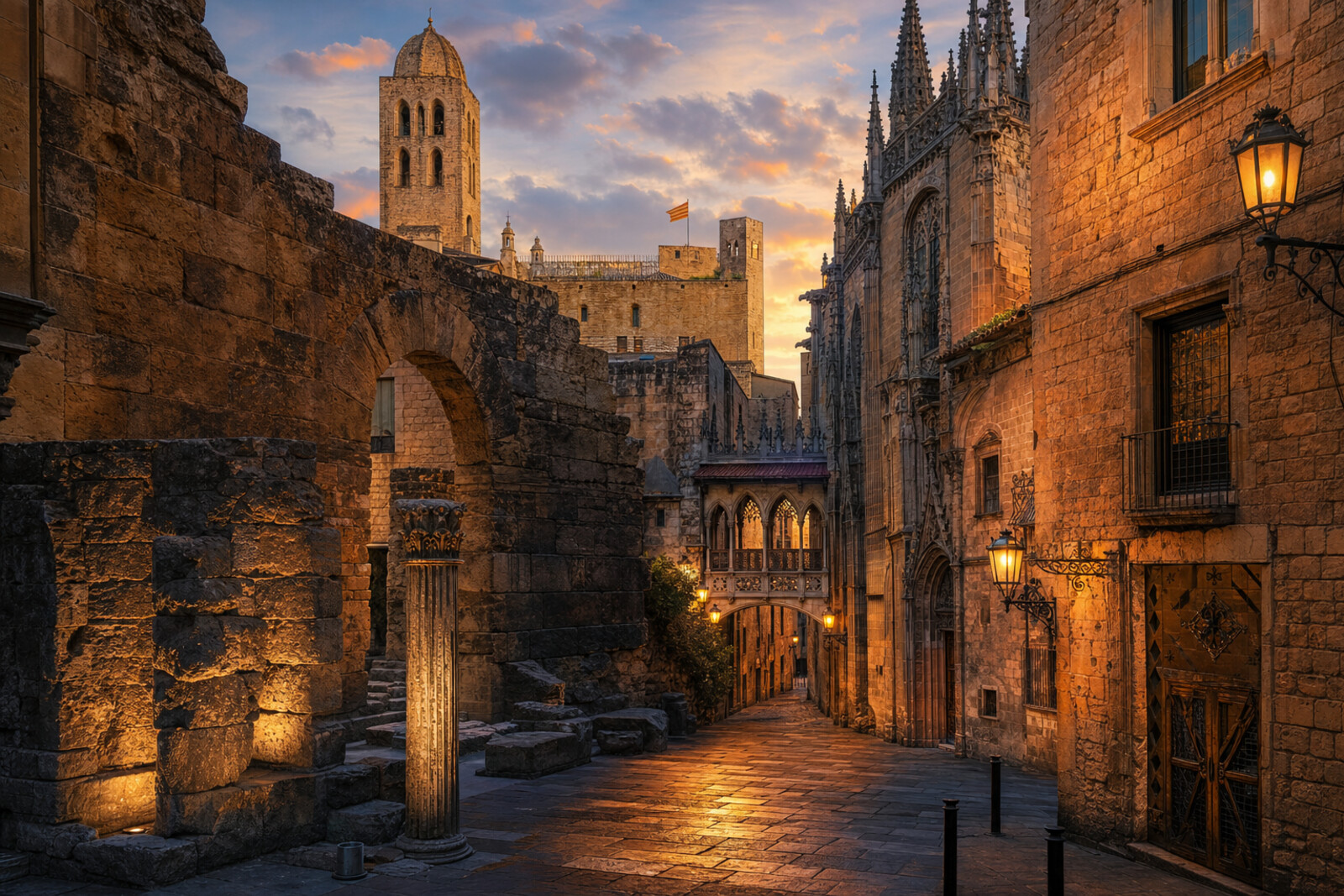 Route cover: the Gothic and Roman center of Barcelona