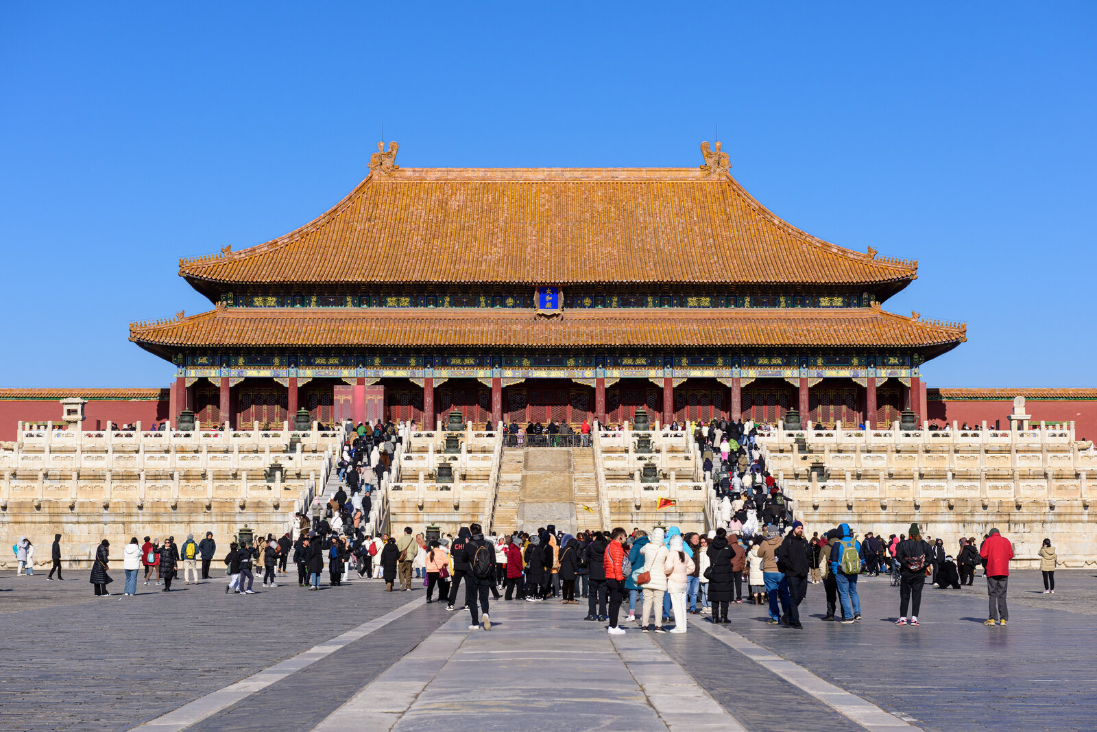 The Hall of Supreme Harmony on the central axis of the Forbidden City.