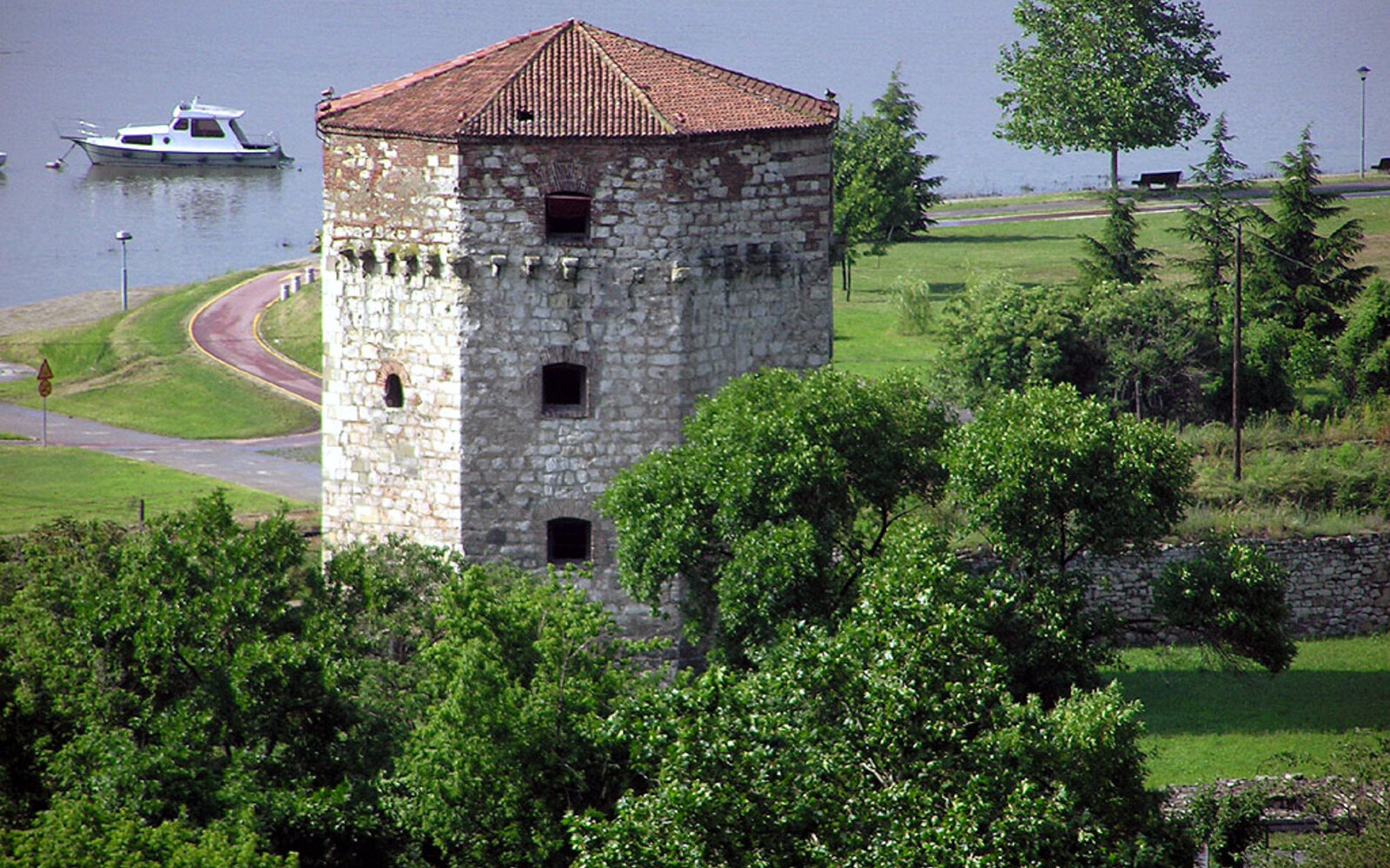 Nebojša Tower at the lower river edge of Belgrade Fortress.