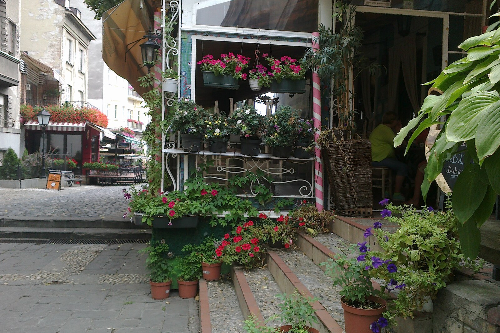 Skadarlija, an old cobbled street with facades and signs