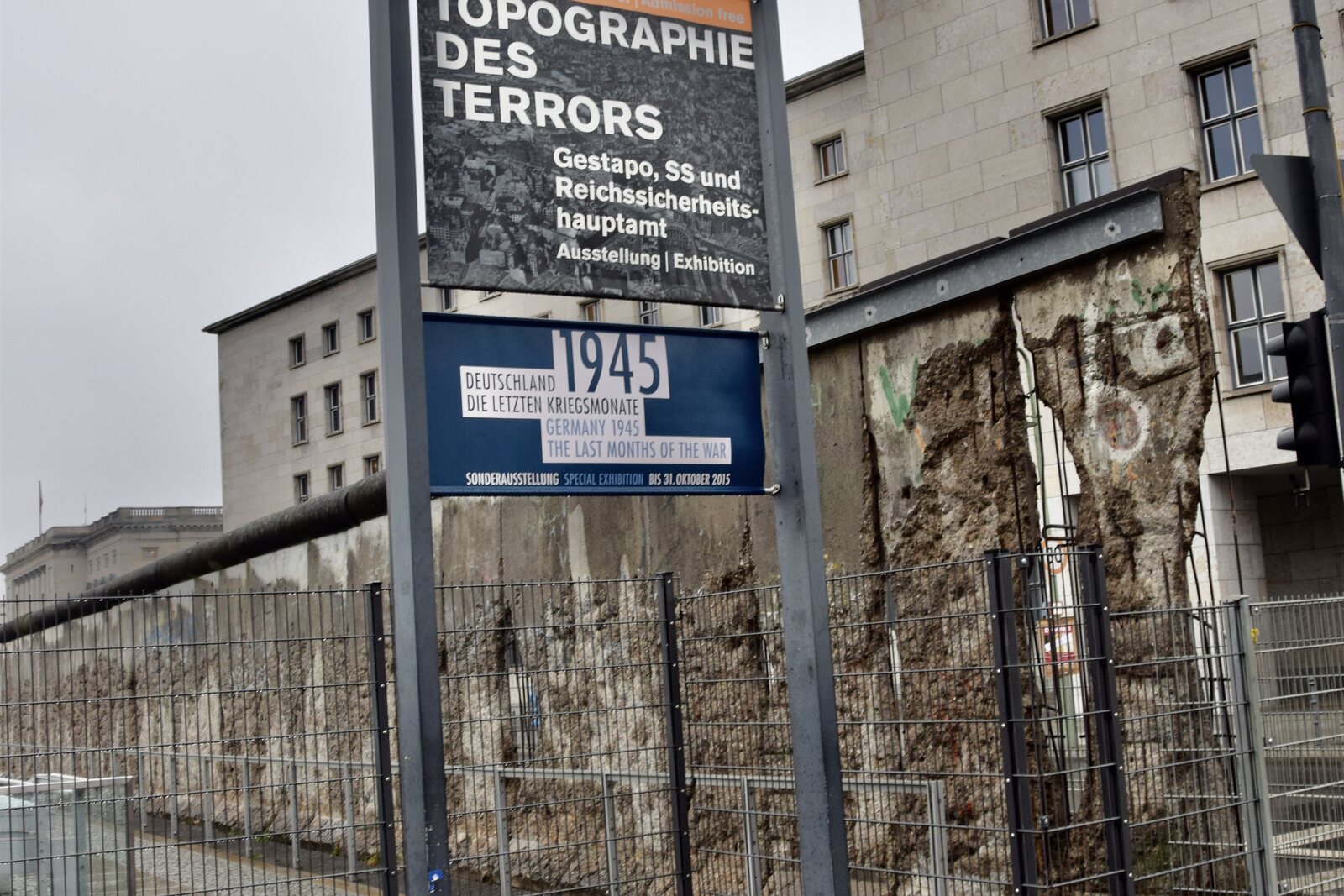 A remnant of the Berlin Wall near the Topography of Terror Documentation Centre on Niederkirchnerstraße
