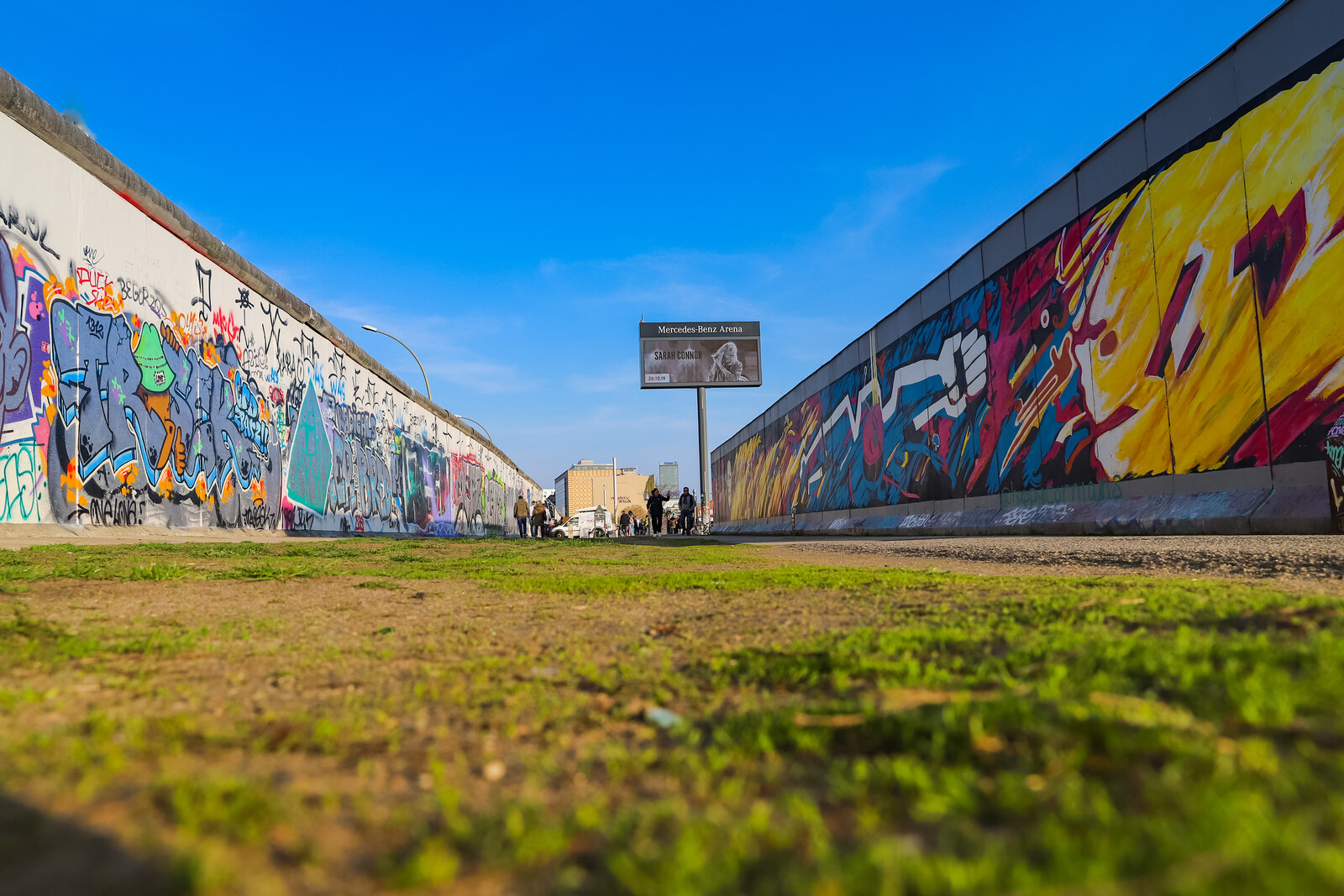 Paintings on the East Side Gallery along the Spree