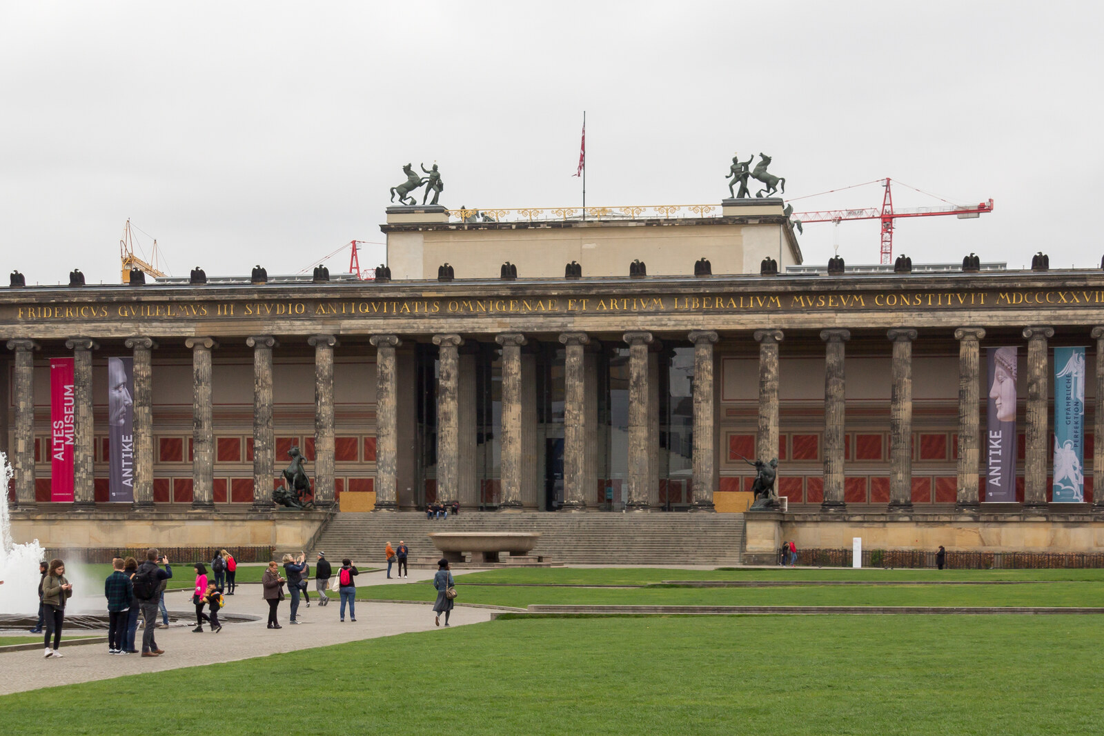 Colonnades and buildings of Museum Island along the River Spree
