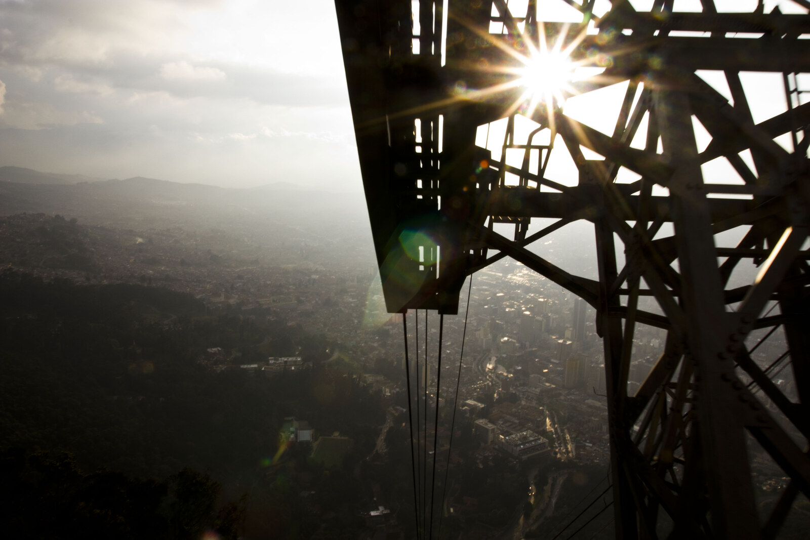 The Monserrate Cable Car above Bogotá’s eastern slope.