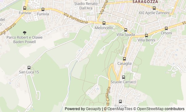 Walk map: Portico of San Luca: from Porta Saragozza to the hill