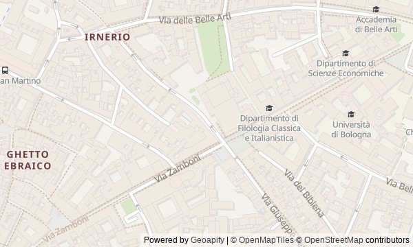 Walk map: Via Zamboni: Bologna's University Quarter