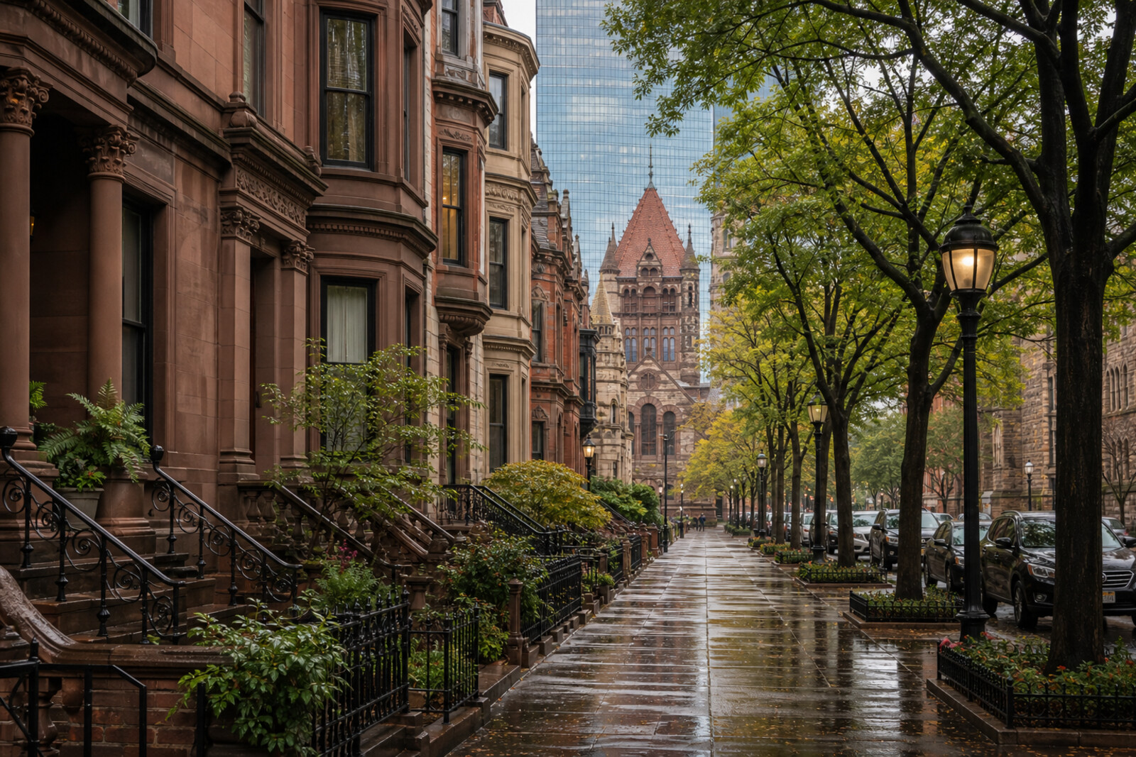 Generated cover image: Back Bay, Copley Square, Trinity Church, and Boston Public Library on land raised from the water.