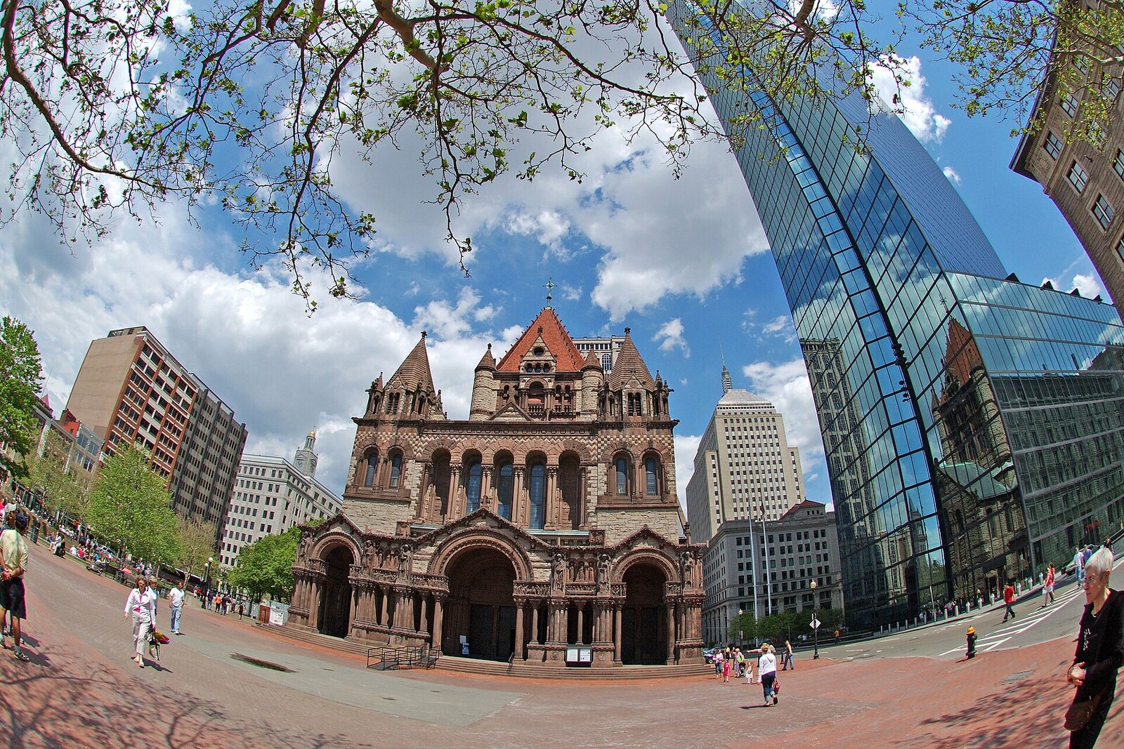Copley Square with Trinity Church and the Boston Public Library.