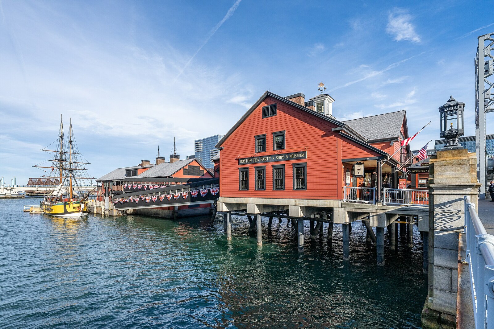Boston Tea Party Ships & Museum on Fort Point Channel.