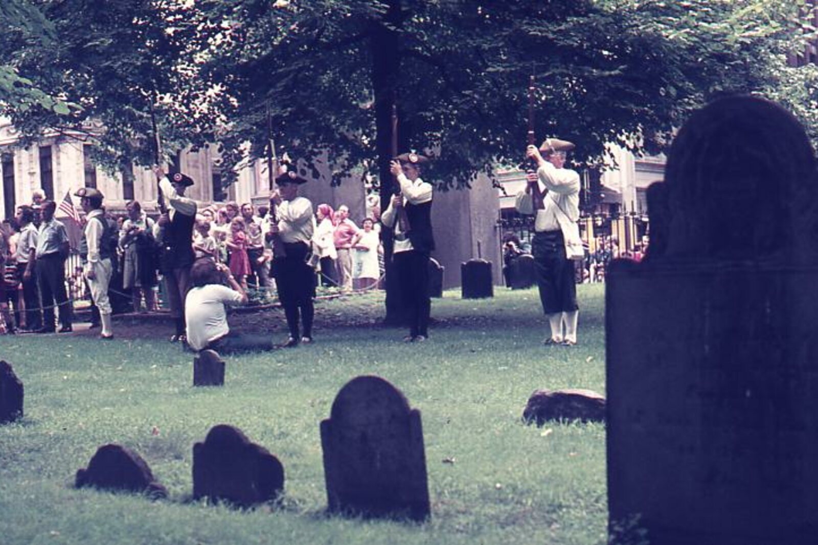 Gravestones in Granary Burying Ground on Tremont Street.