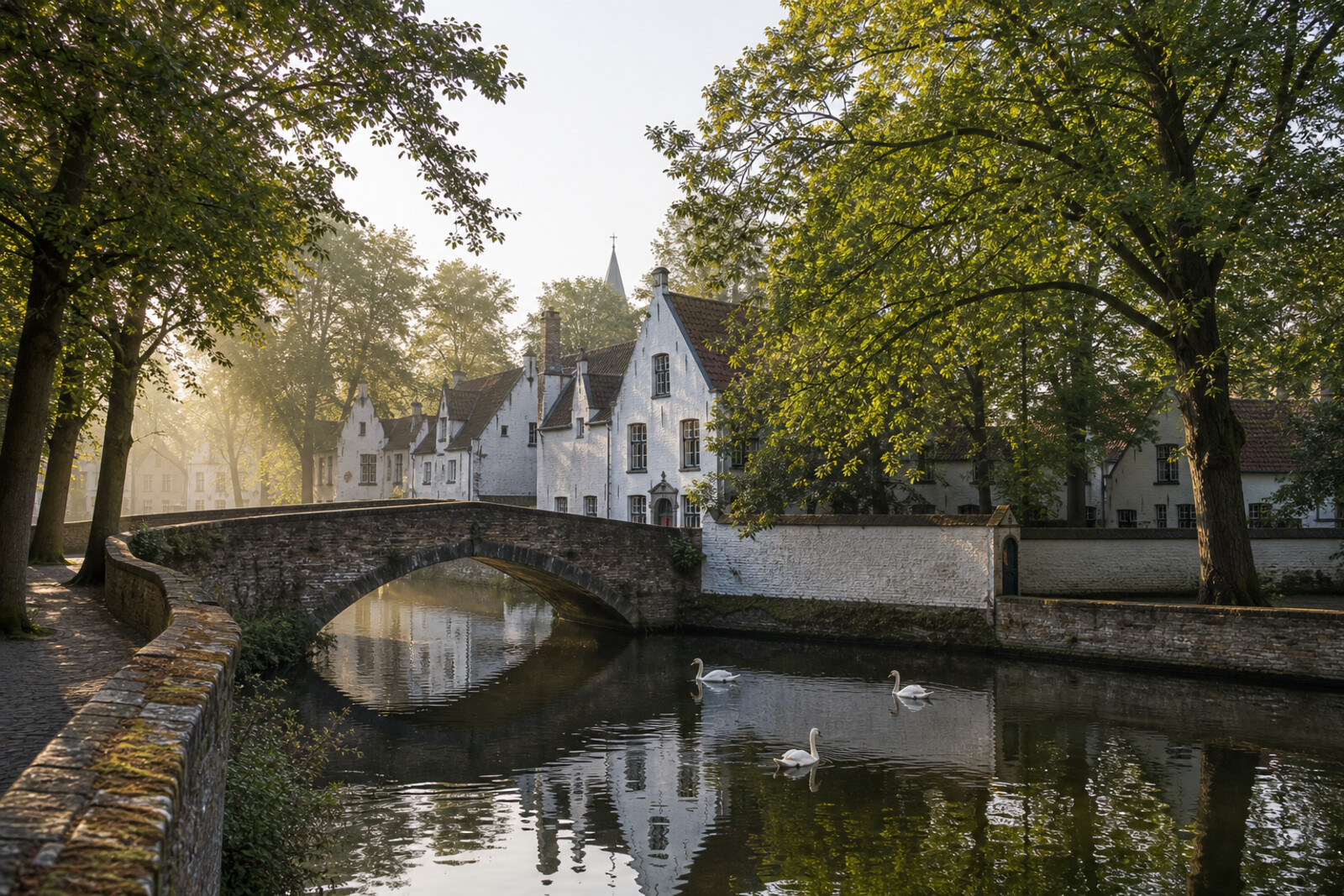 Generated route cover: “Minnewater and the Beguinage: Southern Quiet”