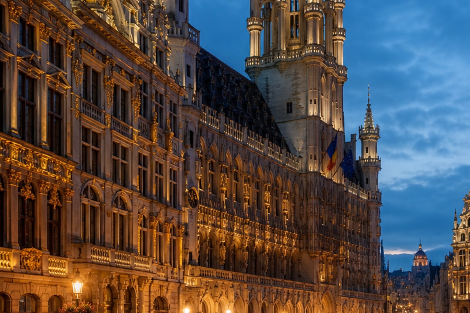 Generated editorial cover for the route “Grand-Place and Lower Town: Brussels at the Shopfronts of Power”