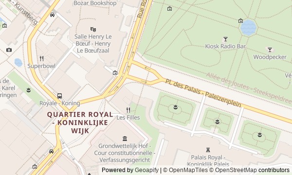 Walk map: Royal Quarter: Palaces, Museums and Mont des Arts