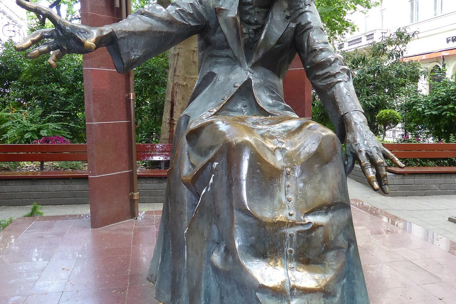 Liszt Ferenc Square with a monument to the composer in Budapest.