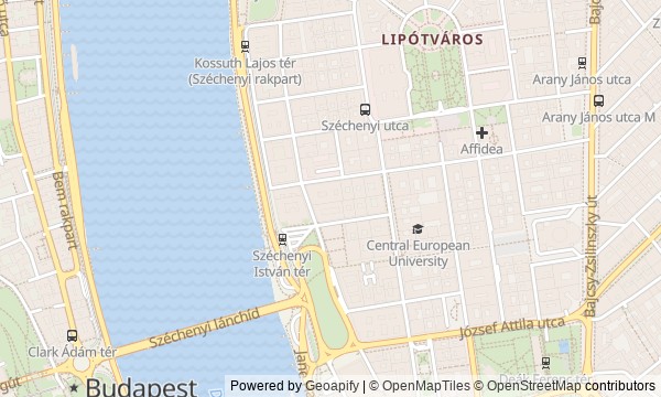 Walk map: Pest’s Danube Bank: From Parliament to Vörösmarty Square