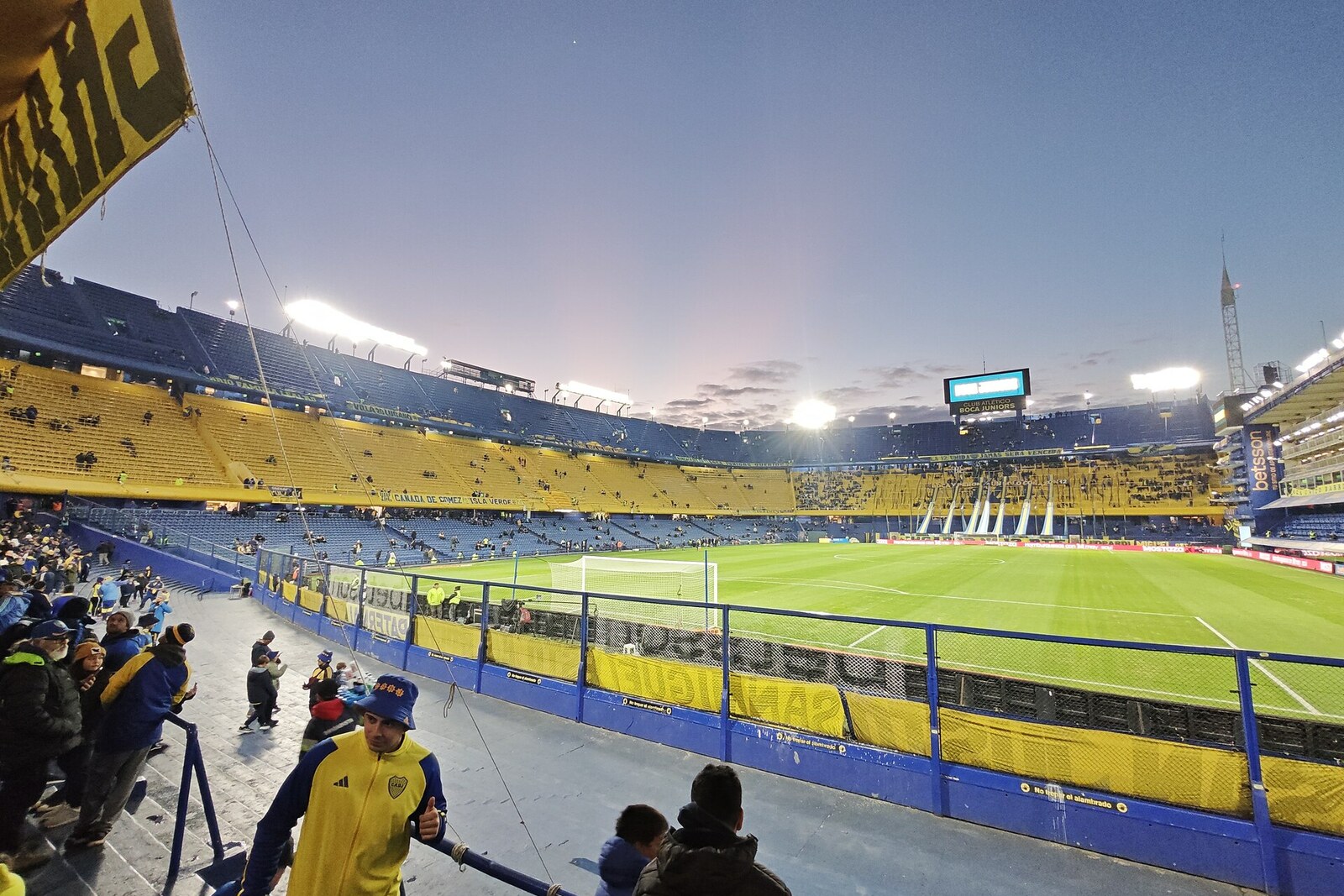 La Bombonera stadium with Boca Juniors' blue-and-yellow stands.