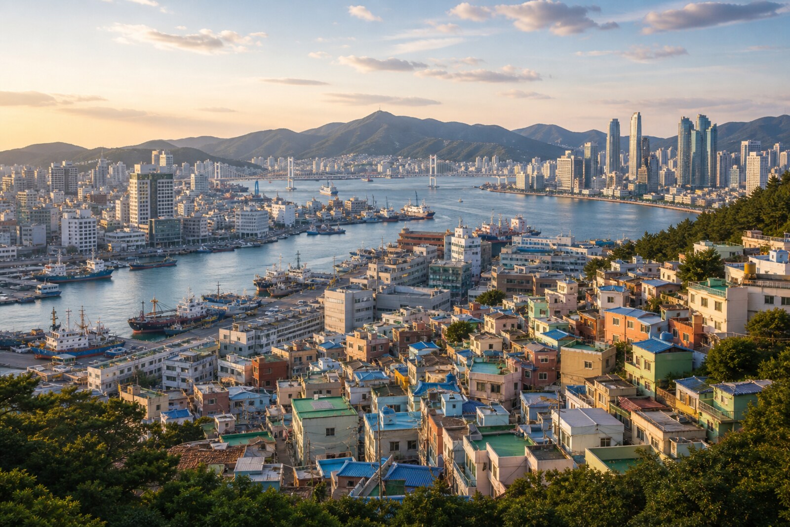 Editorial hero image generated for the city of Busan