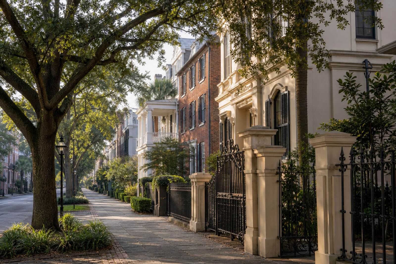 Generated cover image: Meeting Street, museum facades, and historic house museums of Charleston in restrained editorial lighting.