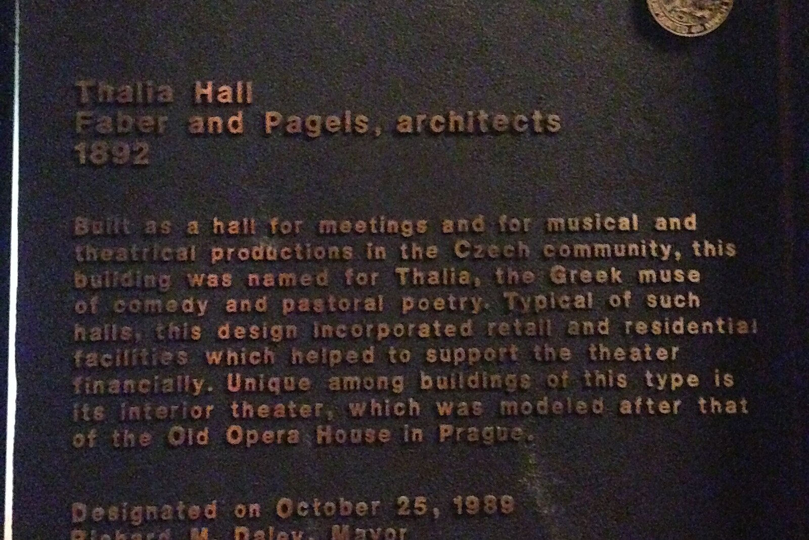 The historic facade of Thalia Hall on 18th Street.