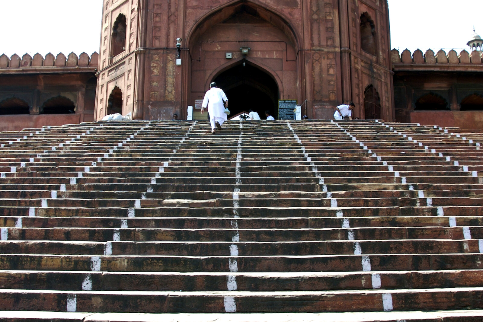 Steps to the entrance of Jama Masjid in Old Delhi.