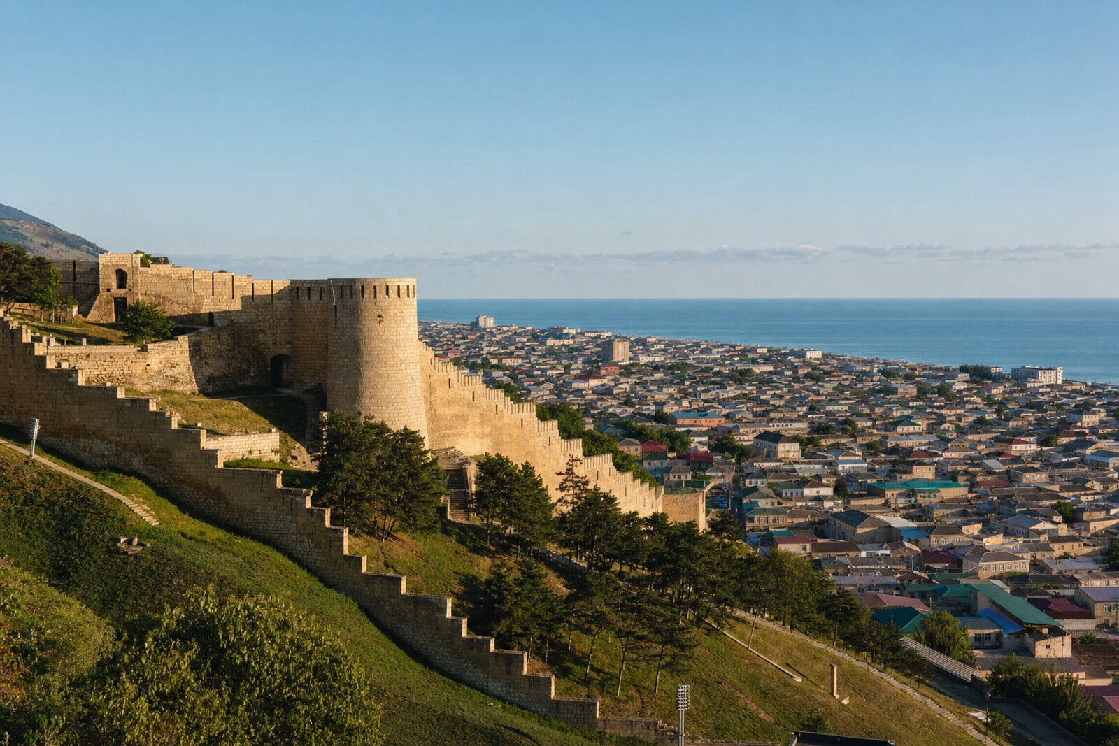 Editorial hero image generated for the city of Derbent