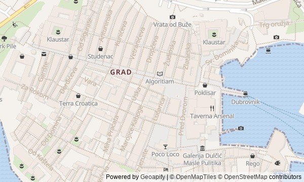 Walk map: Old Dubrovnik: the republic's main line