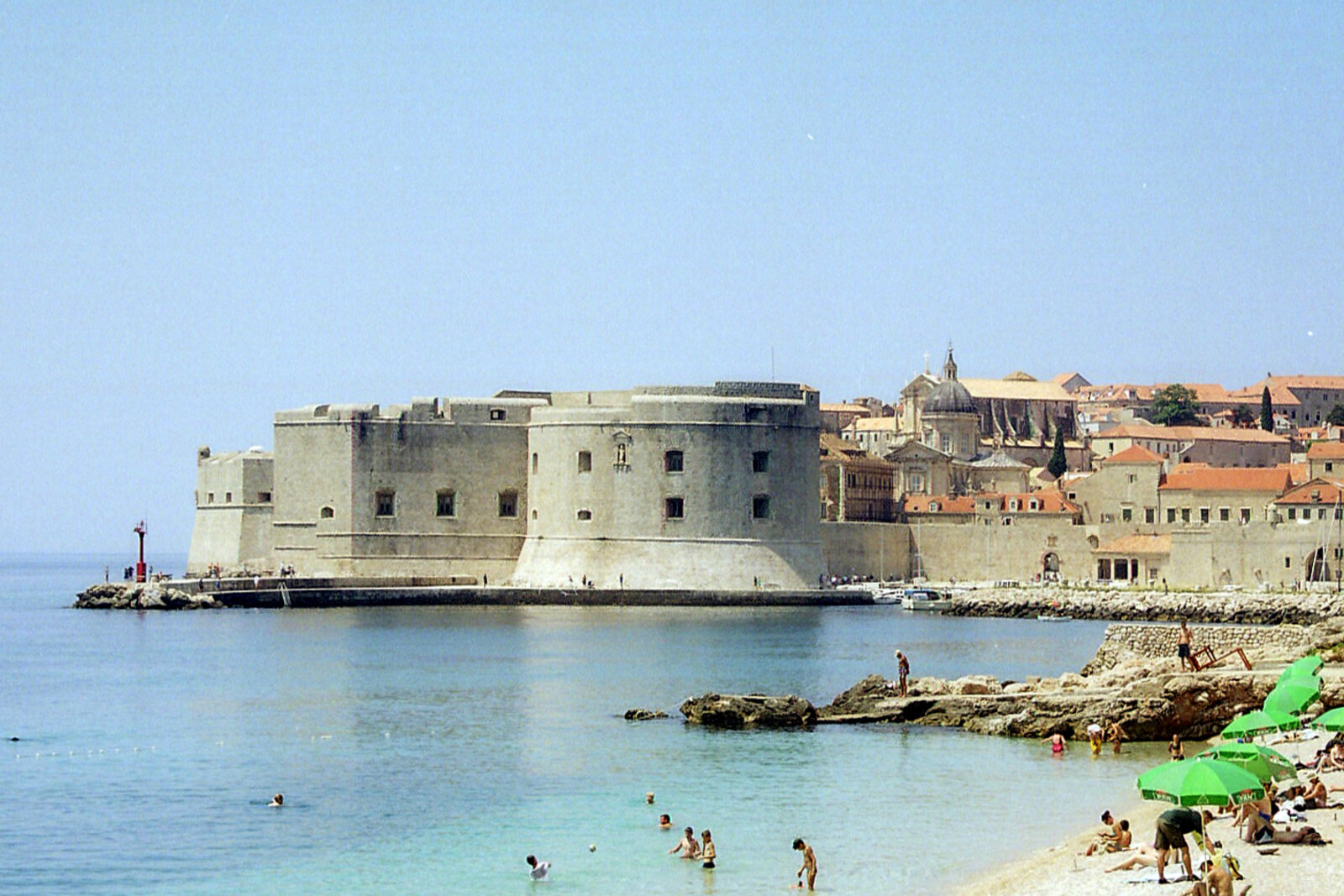 The stone St. John's Fortress on the seashore.