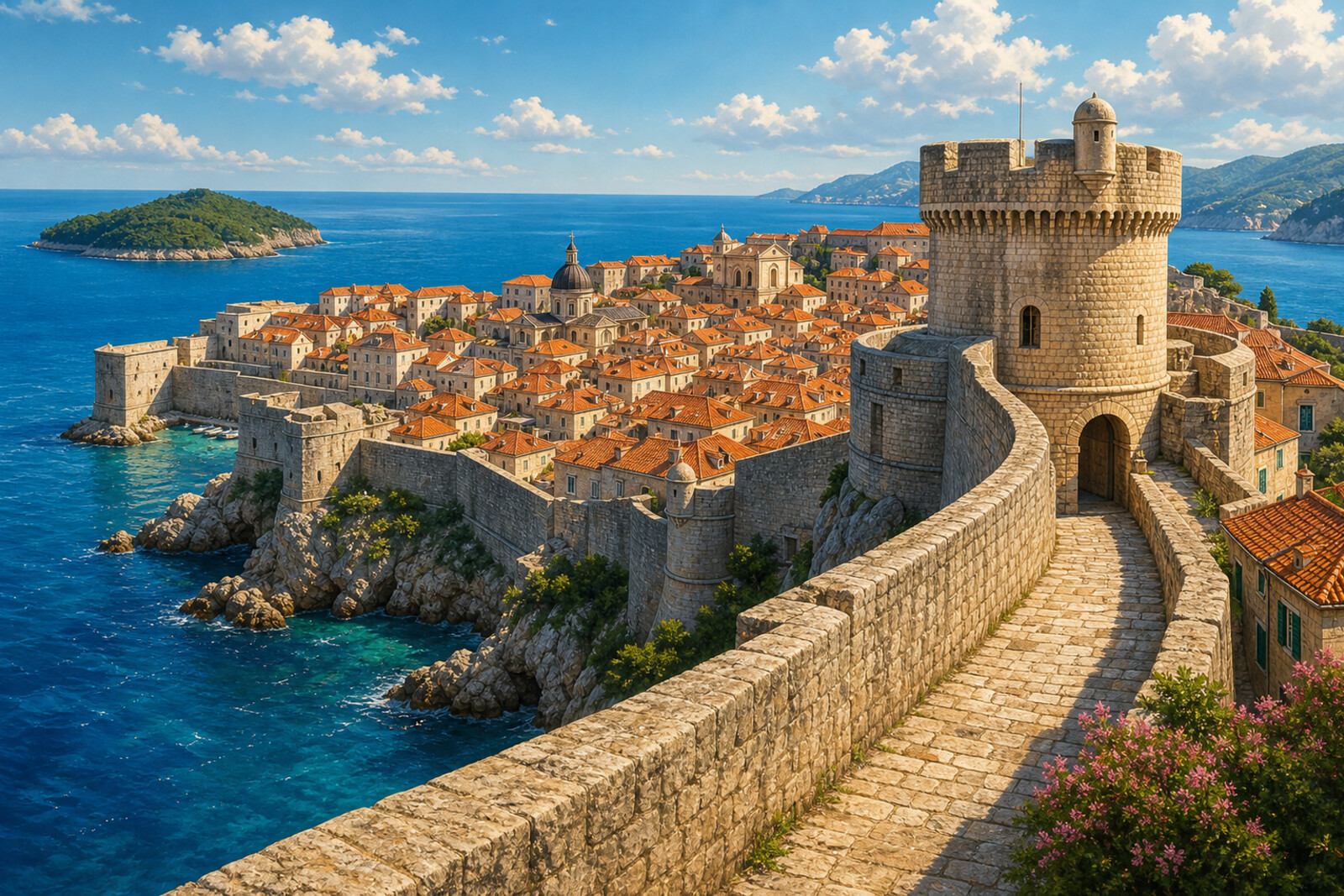 Generated editorial cover for the “dubrovnik-walls-forts-sea-ring” route