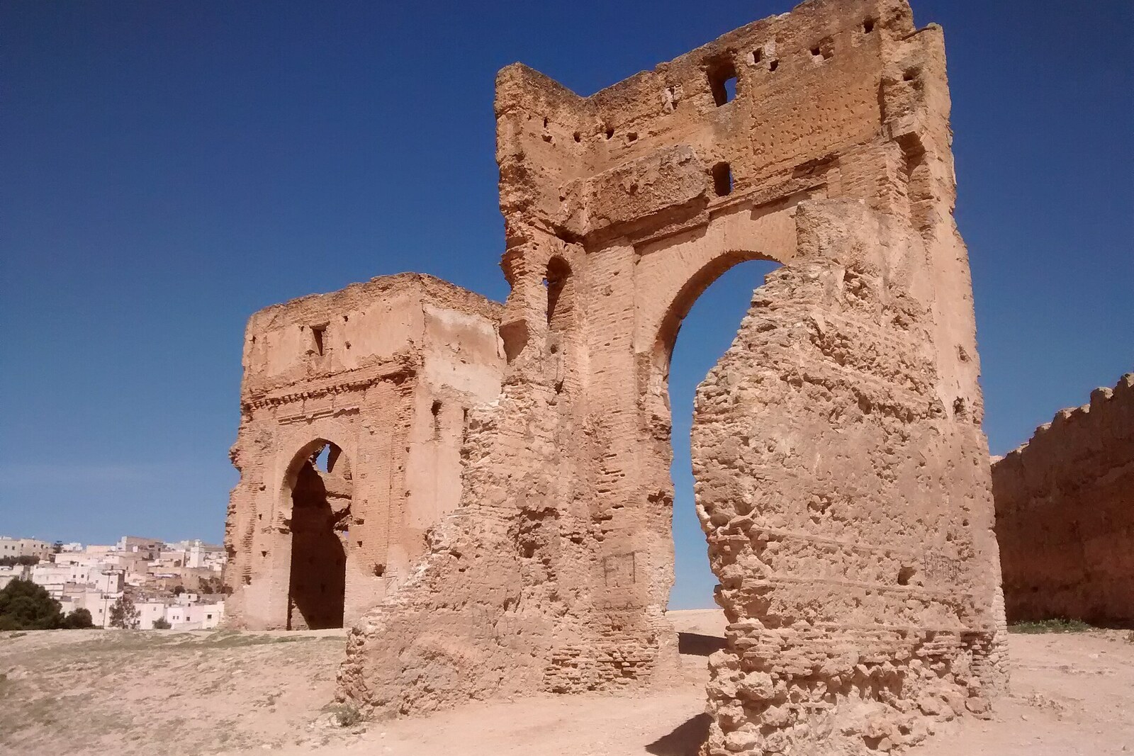 Ruins of the Marinid Tombs on a hill overlooking Fez
