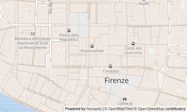 Walk map: Florence between Cathedral of Santa Maria del Fiore and Ponte Vecchio: Money and Power