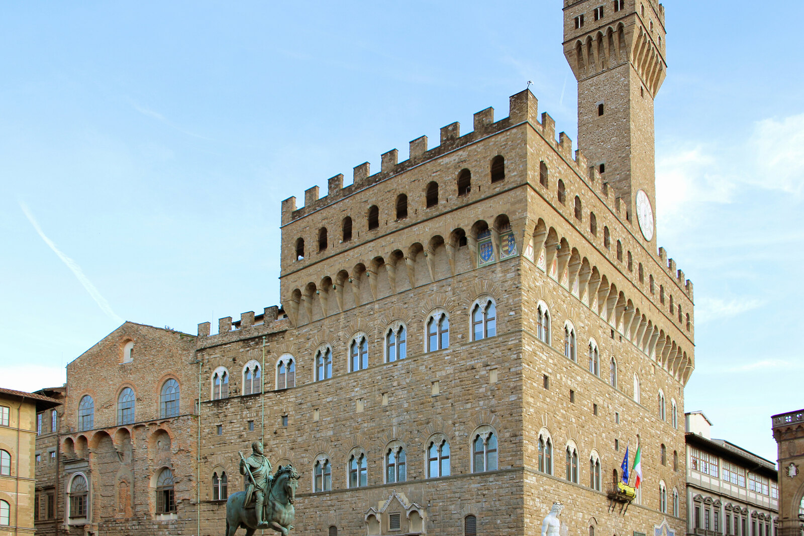 Palazzo Vecchio and the open space of Piazza della Signoria.