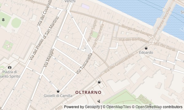 Walk map: Oltrarno: bridge, palaces, and monastic squares