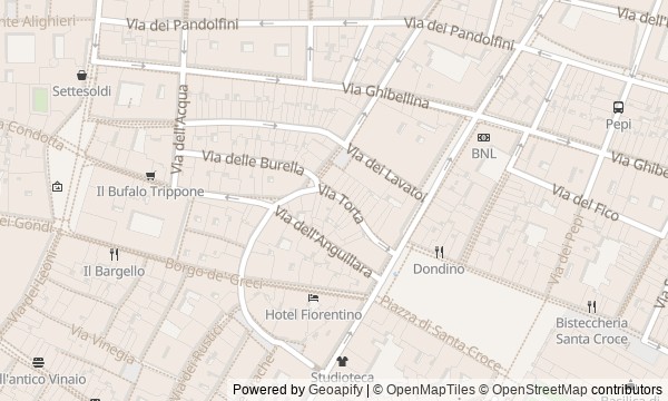 Walk map: Dante Alighieri and the City's Memory: from Bargello to Santa Croce
