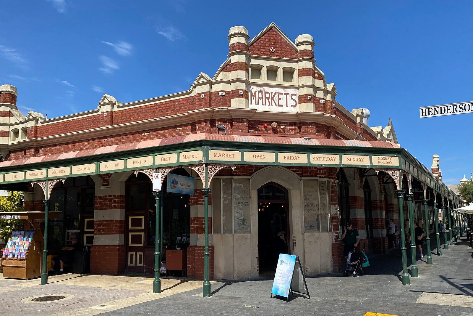 Arched entrance to Fremantle Markets.