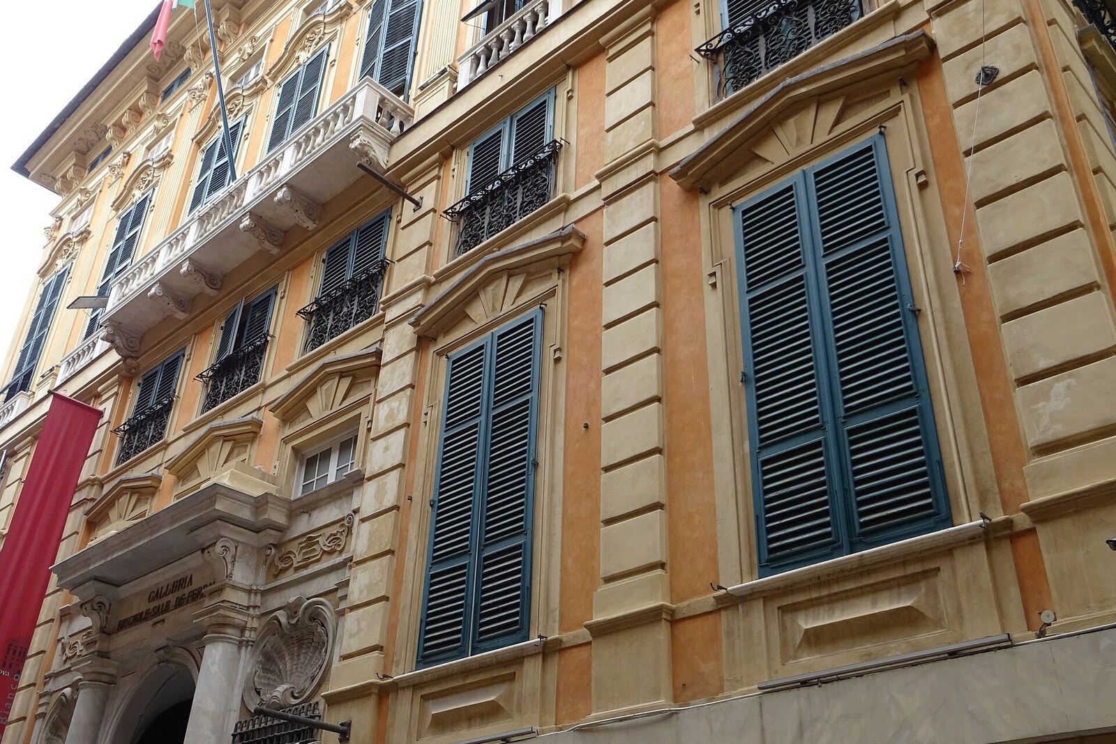 The pale facade of Palazzo Bianco.