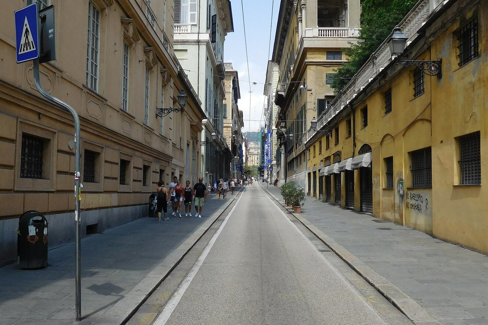 A view down Via Balbi, with palaces on both sides.