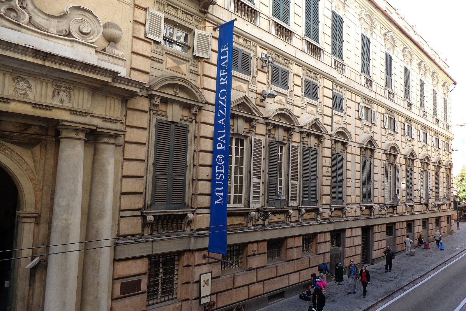 Facade of the Royal Palace of Genoa on Via Balbi.