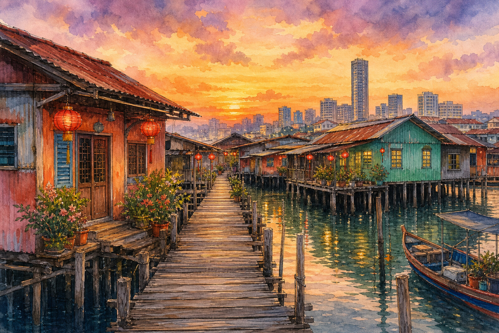 Generated editorial cover image for the “george-town-malaysia-clan-jetties-weld-quay” route