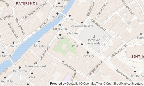Walk map: Gravensteen and Patershol: Power in Old Ghent