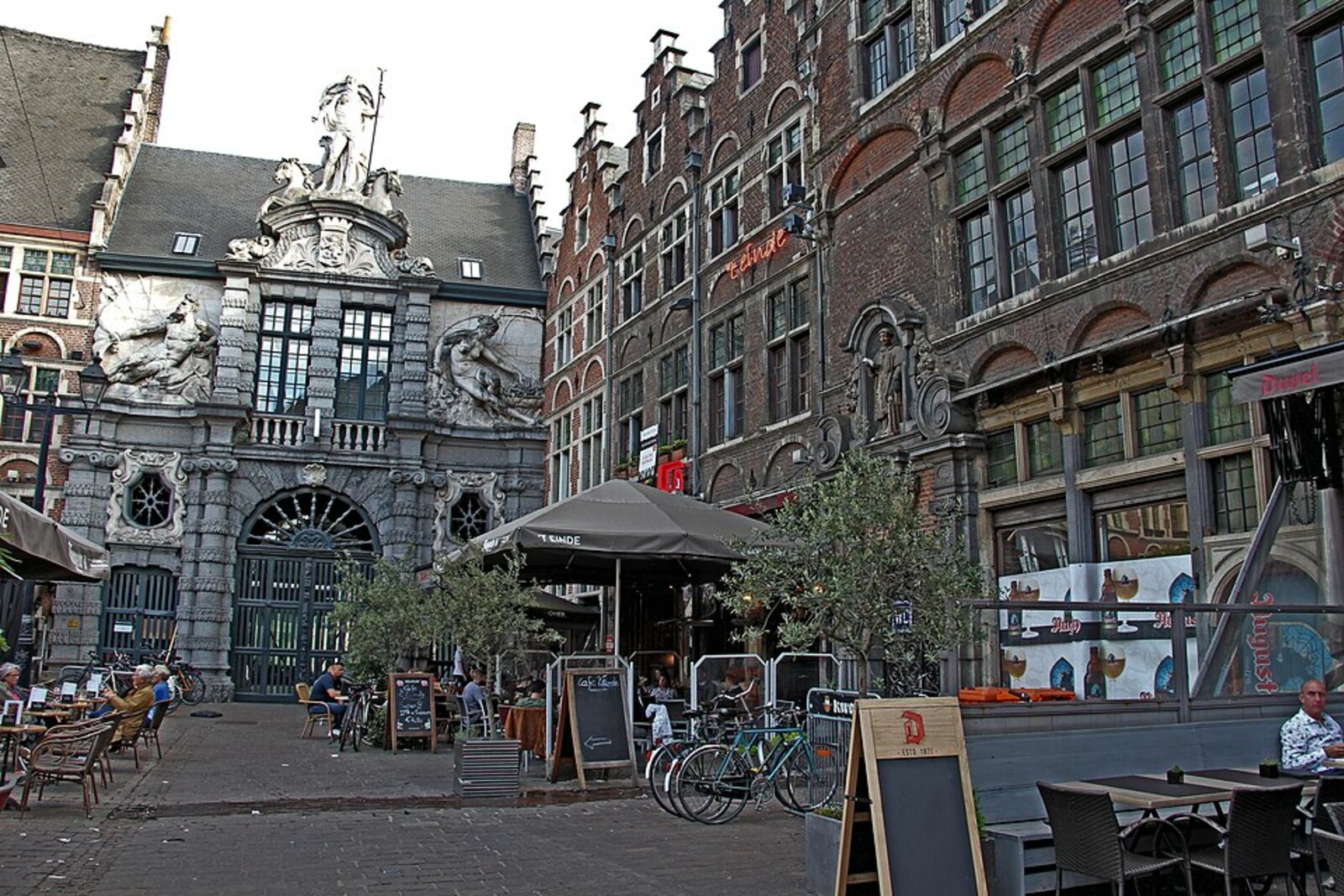 Baroque gates of the old fish market with figures of sea gods
