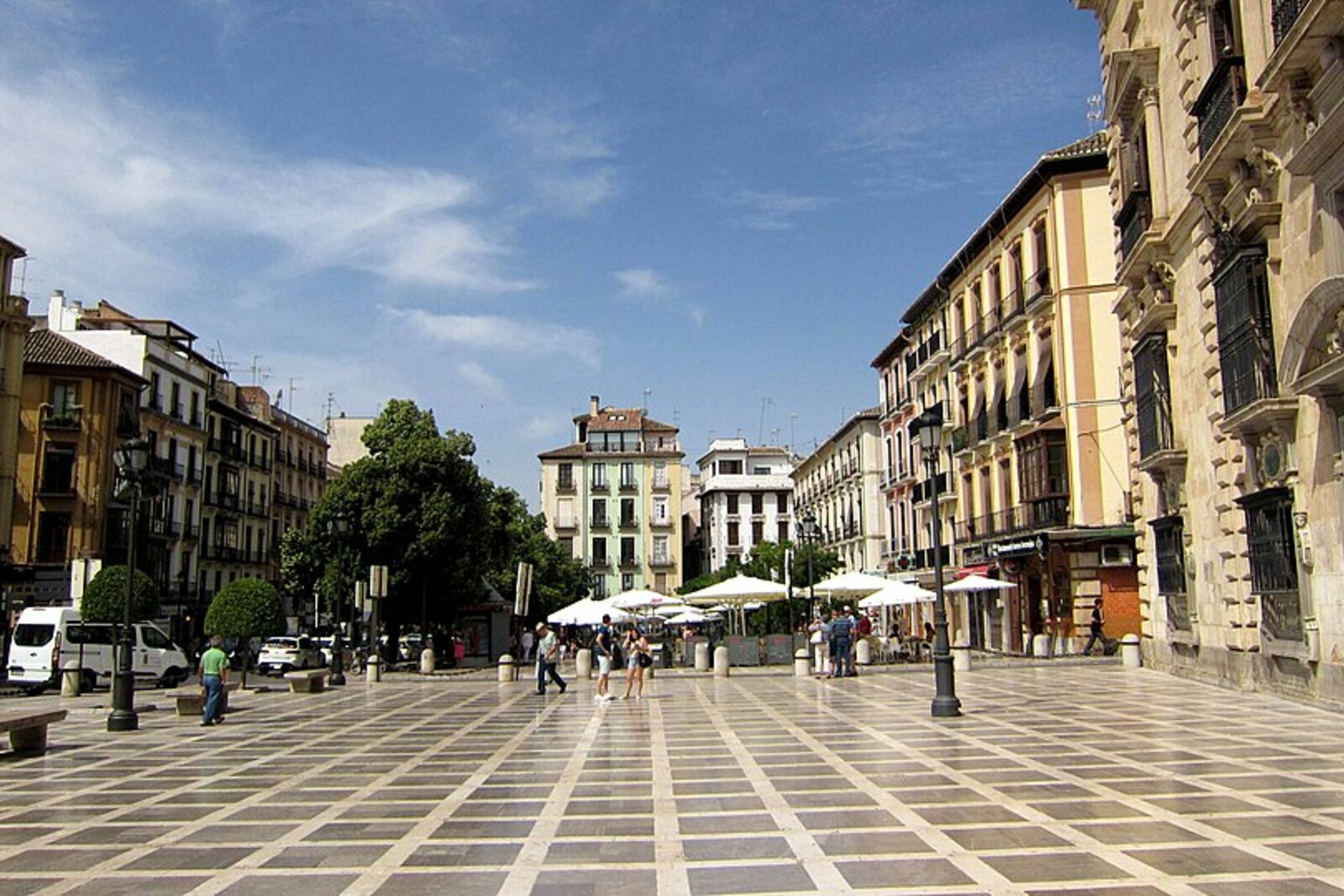 Plaza Nueva at the entrance to Carrera del Darro in Granada.