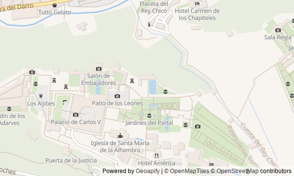 Walk map: Alhambra and Generalife: Power, Water, and People
